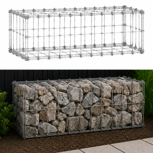 Gabionenkorb 1,0 x 0,5 x 0,5 m, Maschenweite 50 x 100 mm, vertikal